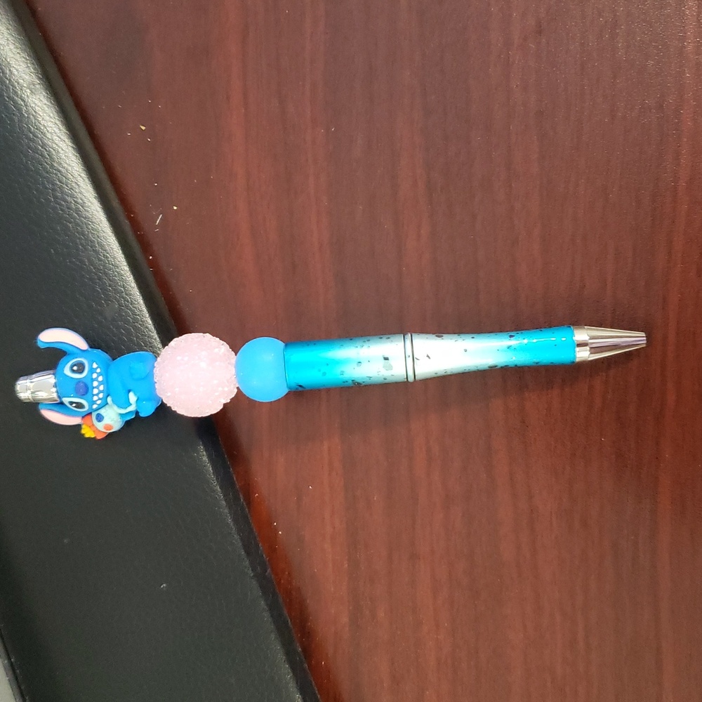 Handmade Stitch Focal Bead Refillable Beaded Pen